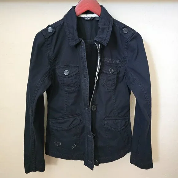 Fox Riders Company Black Utility Streetwear Jacket Medium - Picture 4 of 15